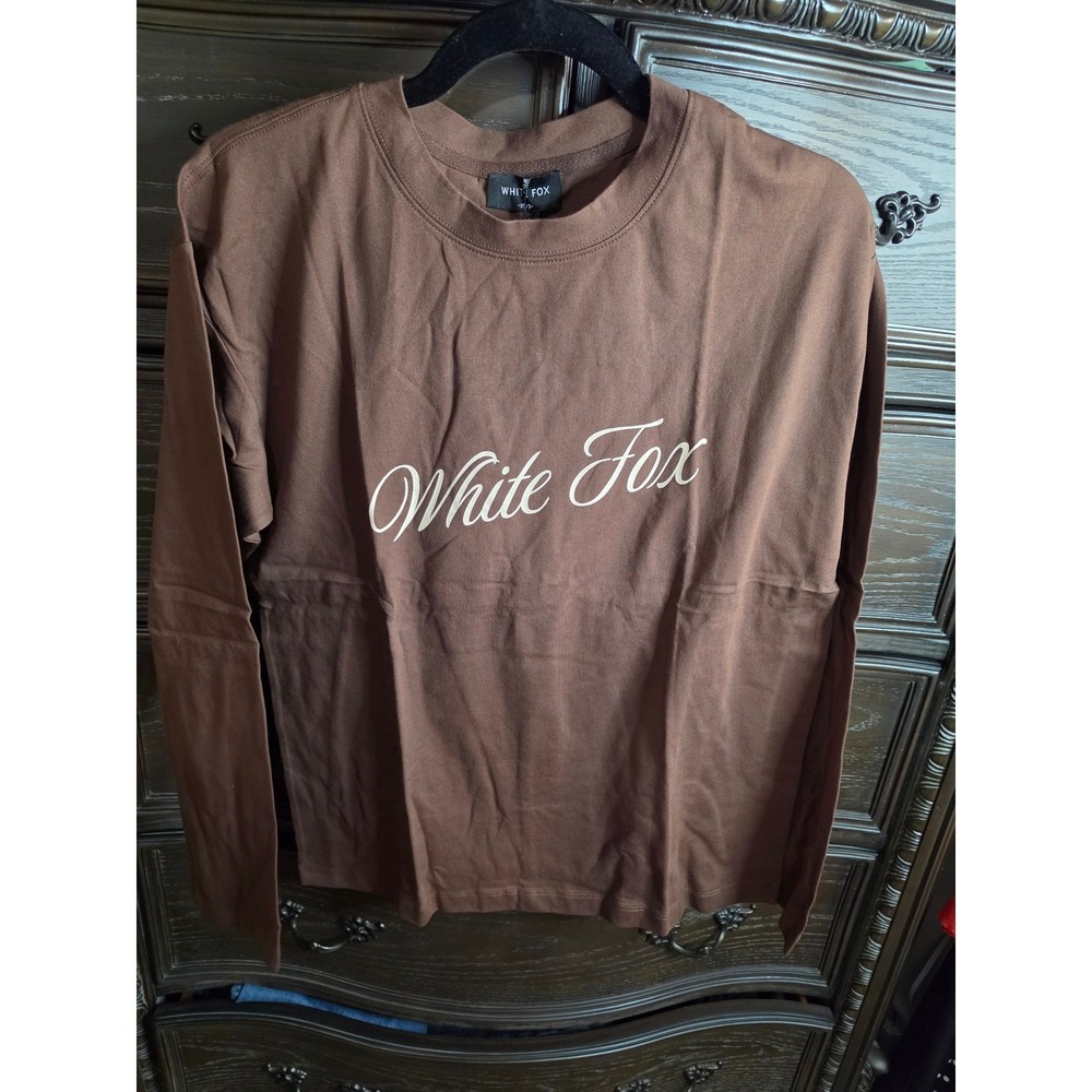 White Fox What The Heart Wants Long Sleeve Tee Chocolate‎ Brown XS/S EX2722-1